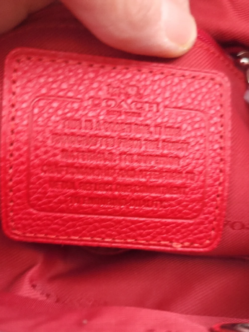 Coach Red Pebbled Leather Mini Turnlock Rucksack Backpack - Picture 9 of 16